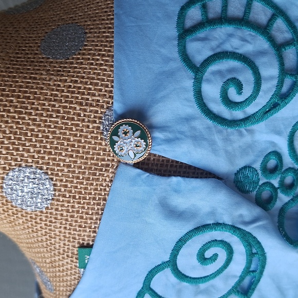 Farm Rio Richelieu Light Blue And Green Cropped Scalloped Hem Top Size XL Cotton - Picture 10 of 15